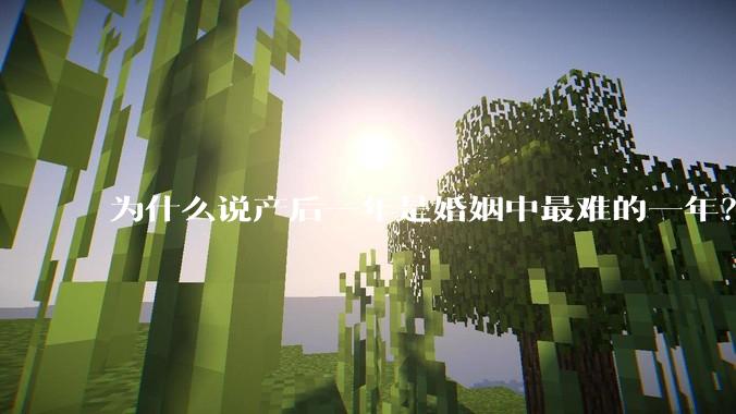 为什么说产后一年是婚姻中最难的一年？