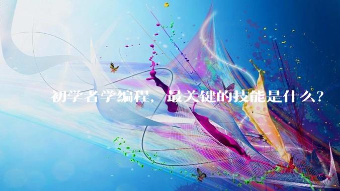 初学者学编程，最关键的技能是什么？